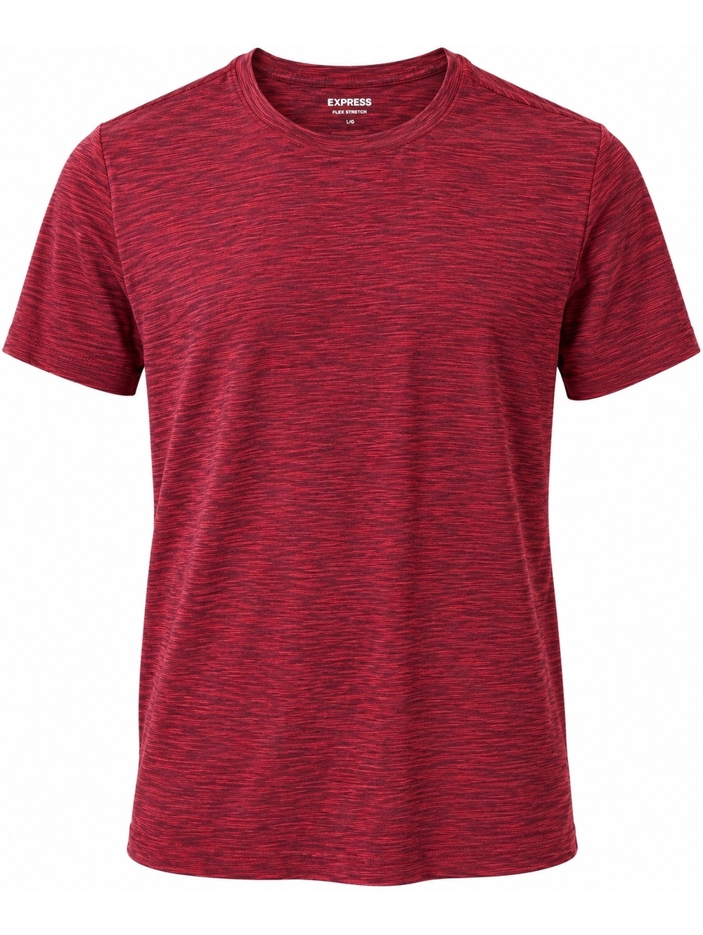Express Flex Stretch Men’s Large Burgundy Heather Crew Neck T-Shirt